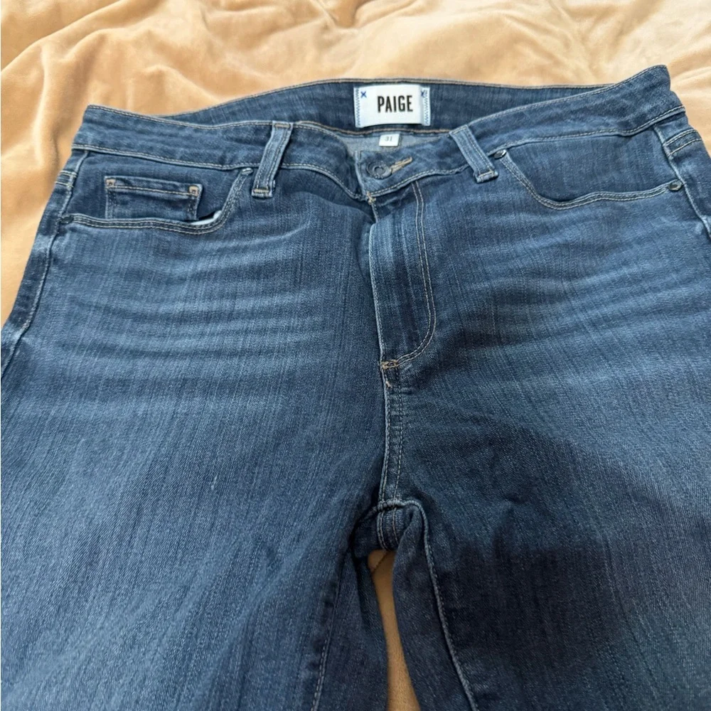 PAIGE Hoxton Ultra Skinny Dark Blue Denim Pants 31 - Picture 2 of 5